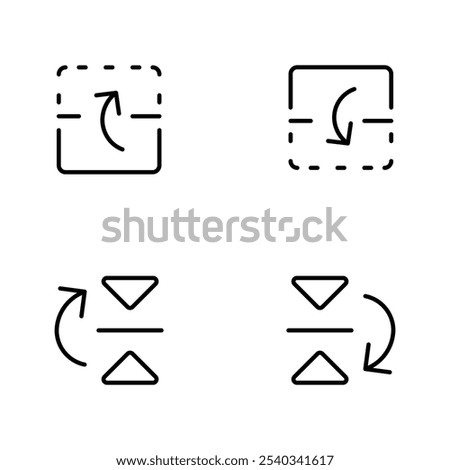 Flip icon, Reflect, rotation, rotated icon. isolated simple line element illustration from creative process concept. editable vector stroke. Suitable for Web Page, Mobile App, Ui ux, vector