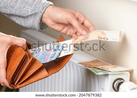 Similar – Image, Stock Photo Hands take out Euro from wallet