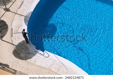 Similar – Image, Stock Photo Man swimming in clear water in sunlight