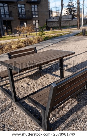 Similar – Foto Bild Sitzgruppe Bank Tisch Baum