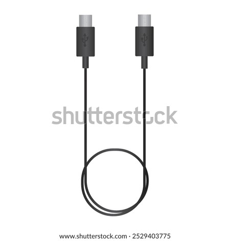 Minimalist USB cable vector illustration showcasing sleek design