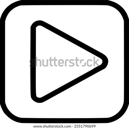 Play button icon design for app, website, logo. Play button icon, vector with stroke line. Vector illustration