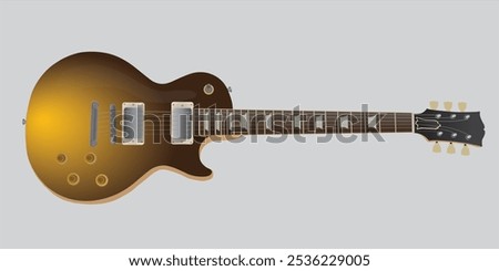 Gold Electric Guitar Vector Model