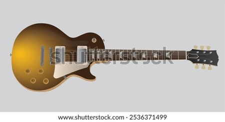 Gold Electric Guitar Vector Model