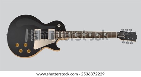 Black Electric Guitar Vector Model