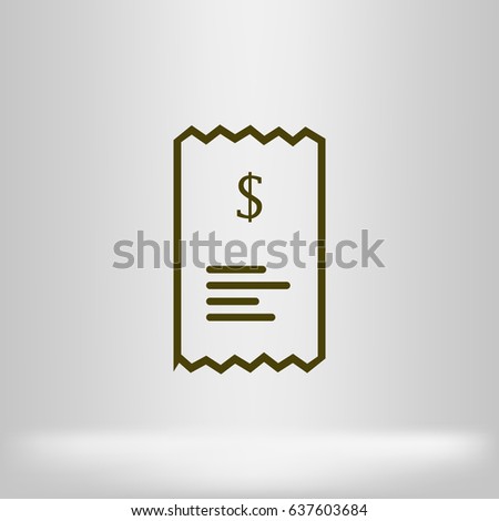 Checkout receipt or purchase receipt line art icon for apps and websites