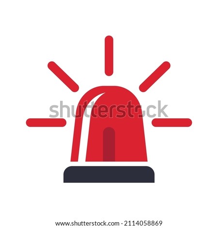 Emergency siren icon in flat style. Business concept for web, marketing, banner, mobile app and graphic design elements. Police alarm vector illustration on white isolated background. Medical alert. ストックフォト © 