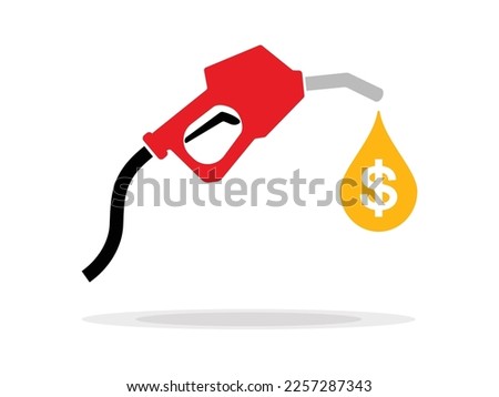 Fuel pump nozzle sign.Gasoline,Gas station icon. Vector illustration of fueling nozzle gasoline, diesel, gas isolated on white background. Petroleum fuel pump template. Pump nozzle, oil dripping.