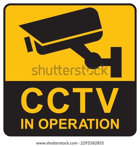 Security camera icon, video surveillance, cctv sign. Yellow square indicating camera operation. Surveillance camera,monitoring, safety home protection system. Fixed CCTV, Security Camera Icon Vector