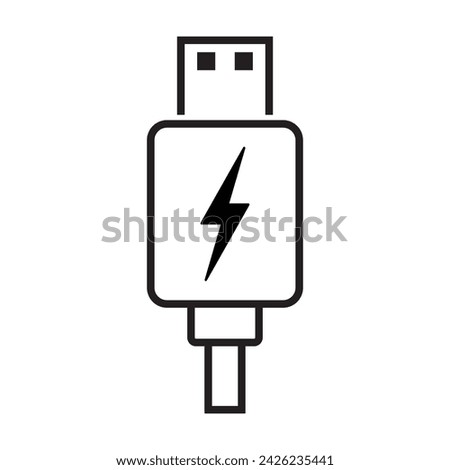 USB plug cable icon technology, connect device sign, electronic portable symbol ,vector illustration media isoalted on white background, EPS 10.