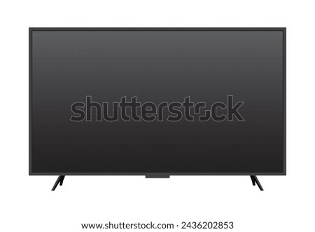 TV flat screen lcd, plasma, tv mock up. black blank HD monitor mockup. Modern video panel black flatscreen.Isolated on white background. Widescreen show your business presentation on display device