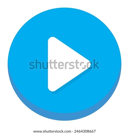 Play sign blue button. Blue play button Vector illustration isolated on a white background. Media, web and play symbol logo design, Digital Video Logo Design Template.