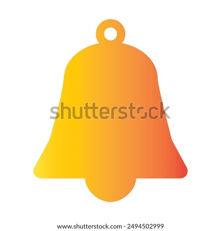 Golden Bell Icon in flat style isolated on white background. Notification bell symbol for your web site design, logo, app, UI. Vector illustration, EPS10. Merry Christmas concept,sign for alarm clock.