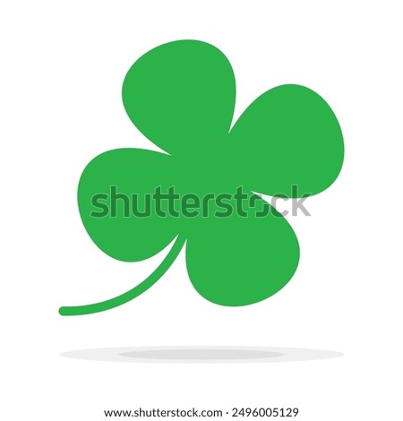 St Patrick's Day. Lucky Four-leaf clover, Green Four leaf clover vector icon. Lucky and happiness concept. Shamrock - green four leaf clover icon. Good luck theme design element.