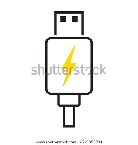 USB plug cable icon technology, connect device sign, electronic portable symbol ,vector illustration media isoalted on white background, EPS 10.