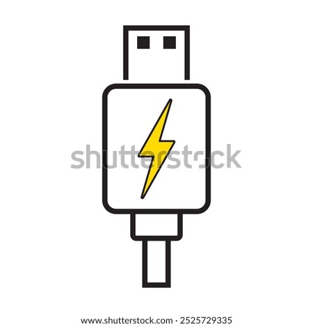 USB plug cable icon technology, connect device sign, electronic portable symbol ,vector illustration media isoalted on white background, EPS 10.