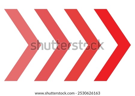 Right side arrow, first arrow, zebra crossing icon, vector sign and symbols. Crosswalk icon, vector. Red arrow series stroke width thick lines. Vector illustration.