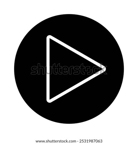 Play icon, vector sing. Black Play and start button icon on white background. Play button vector icon. Vector illustration. Eps 10.