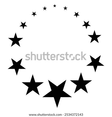 Star icon set. Fill Circle star, small star, big star. Rating icon. Vector illustration.