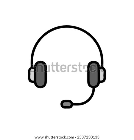 headset mic icon vector illustration