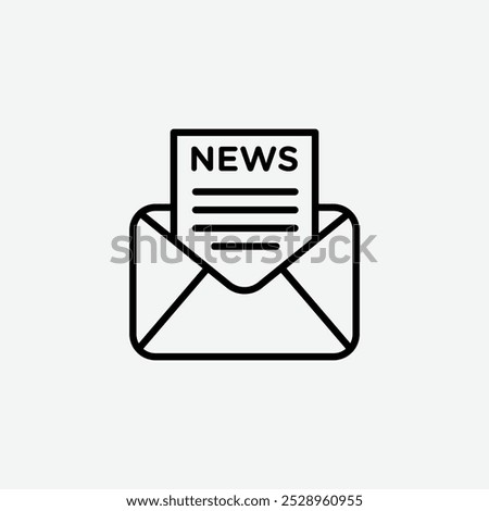 Newsletter icon isolated on the white background.