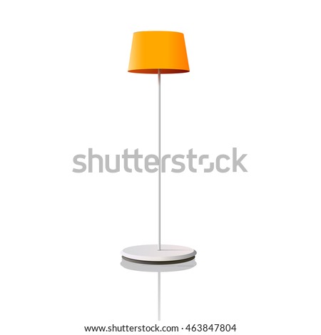 orange floor lamp vector