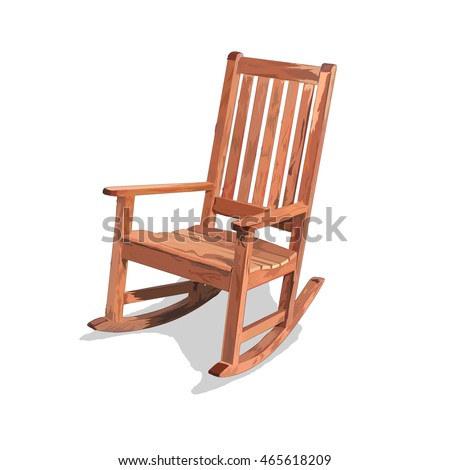 wooden rocking chair vector