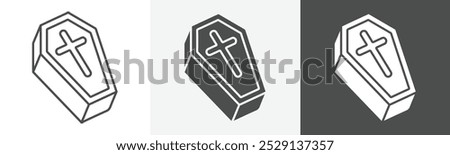 coffin icon Design in thin line vector style