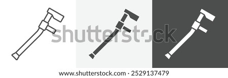 crutches icon Design in thin line vector style