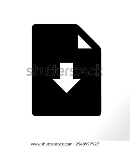 vector document download icon on white. download file icon eps.	
