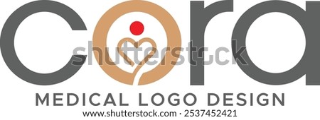 Text Based Cora Logo Design, Cora Medical Text Logo, Health And Medical Logo, Cora Medical Logo Design