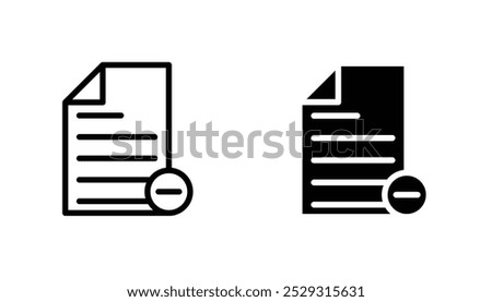 Remove document icon concept. Stock vector