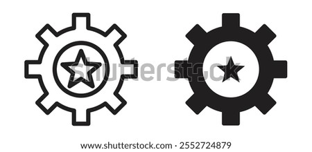 Skills vector icon set black filled and outlined style.