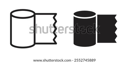 Bandage roll vector icon set black filled and outlined style.