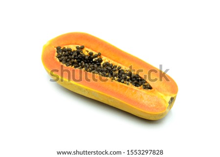 Similar – Foto Bild Halbierte Papaya auf blauem Hintergrund. Platz zum Kopieren.