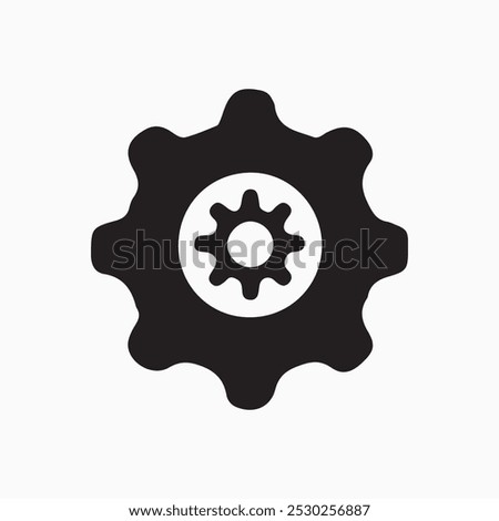 Simple gear icon  black and white background