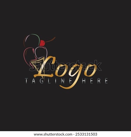 This is playful logo design centered around a scoop of ice cream. The overall design is eye-catching and memorable, perfect for business related to ice cream, desserts, or summer fun.