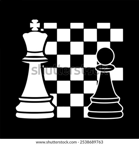 Chess vector icon black and white background