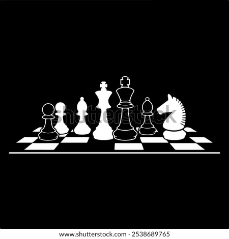 Chess vector icon black and white background