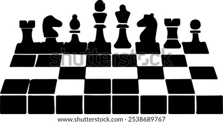 Chess vector icon black and white background