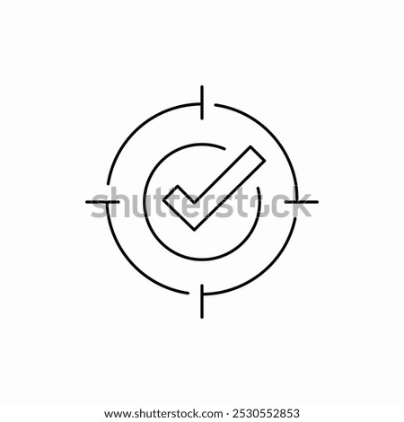 target with check mark icon sign vector