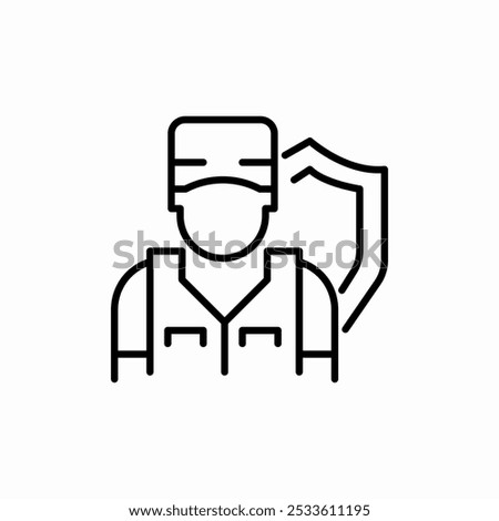 worker protection sheild icon sign vector