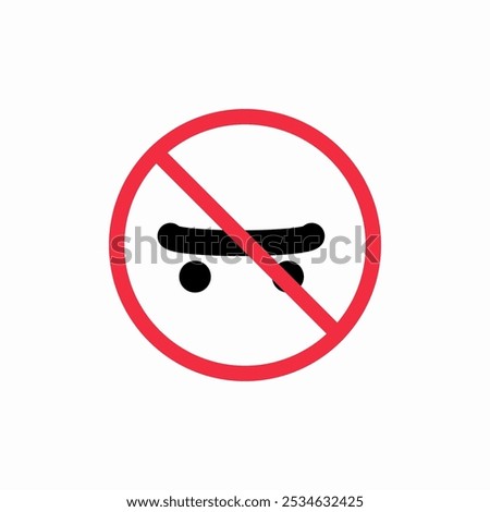 skateboarding forbidden icon sign vector