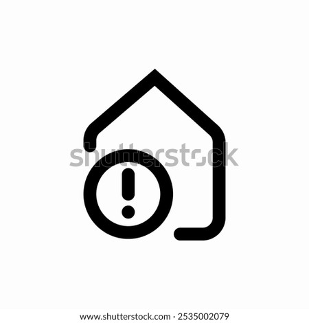 house exclamation mark icon sign vector