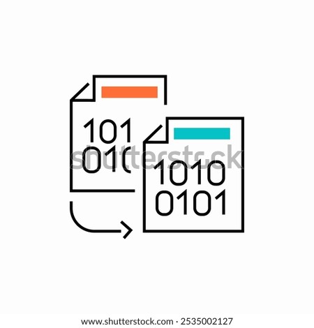 binary code file swap icon sign vector