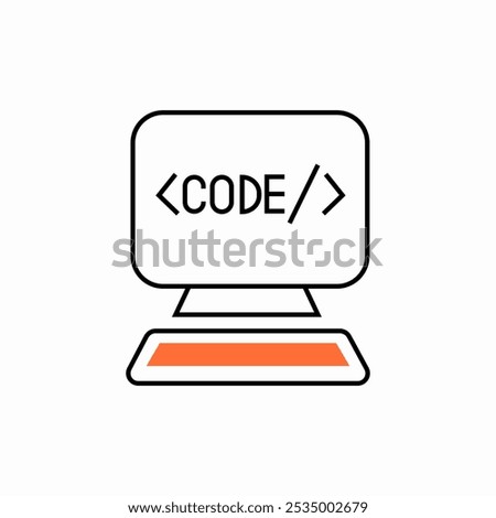 computer code icon sign vector