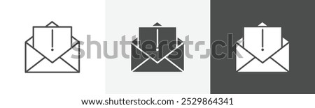 mail error icon Flat logo vector