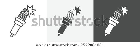 spark plug icon Logo art vector in outline