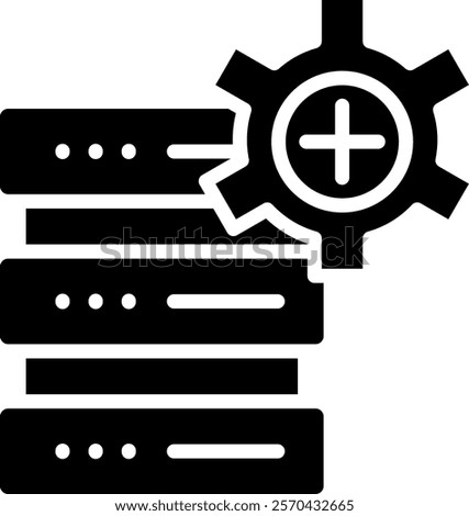 Database Add Icon Glyph Vector Illustration