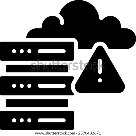 Server Warning Icon Glyph Vector Illustration